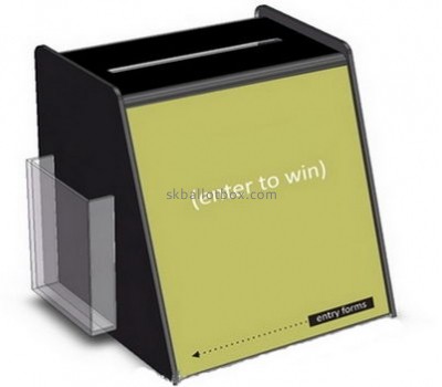 Acrylic box manufacturer custom lucite ballot box with sign holder BB-1262