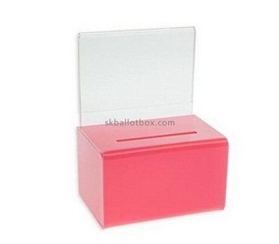 Customized acrylic lockable donation box BB-1397