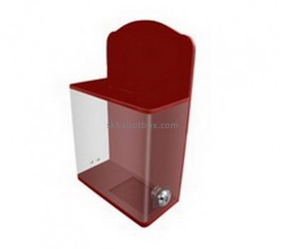 Customized red acrylic charity box BB-1416