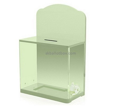 Customized green acrylic donation box BB-1417