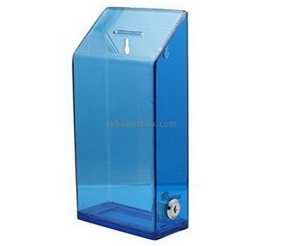 Customized blue acrylic money donation box BB-1453