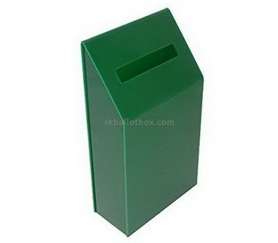 Bespoke green acrylic donation lock box BB-1541