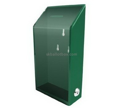 Bespoke green acrylic ballot box with lock BB-1549