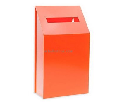 Bespoke orange acrylic wall mounted suggestion box BB-1556