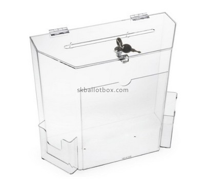 Customize clear acrylic ballot box with sign holder BB-1758