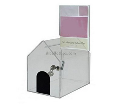 Customize acrylic clear ballot box with lock BB-2065