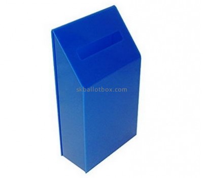 Customize blue acrylic ballot box with lock BB-2123