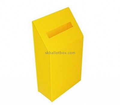 Customize yellow acrylic ballot box with lock BB-2124