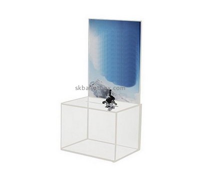 Customize clear charity collection boxes for sale BB-2162