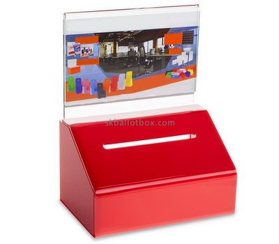 Customize red ballot box with lock BB-2448