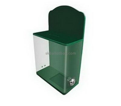 Small green acrylic ballot box with lock BB-2655