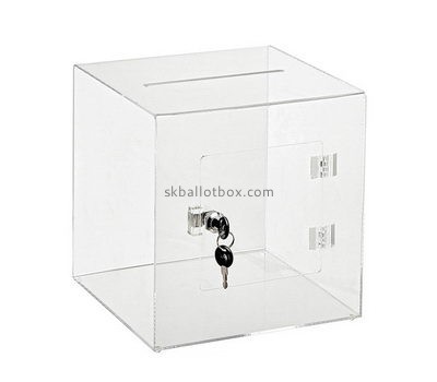 Customize square clear acrylic ballot box BB-2696
