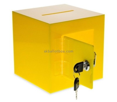 Custom yellow acrylic ballot box BB-2722