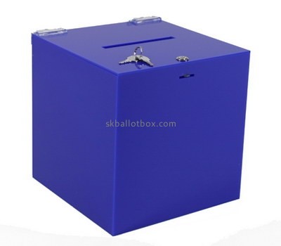 Custom square blue perspex ballot box BB-2729