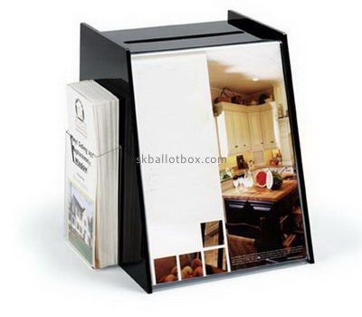 Custom black acrylic election box with brochure holder BB-2734