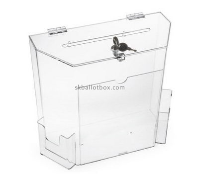 Custom clear acrylic election box with brochure holder BB-2735