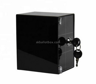 Custom black acrylic lockable suggestion box BB-2740
