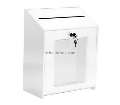 Custom lockable acrylic voting box with sign holder BB-2742