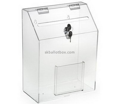 Custom clear acrylic ballot box with sign holder BB-2745