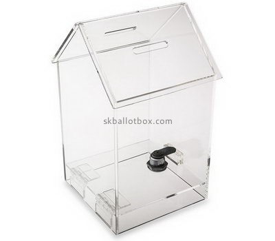 Custom house shape lockable acrylic voting box BB-2746