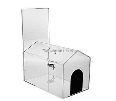 Custom dog house shape acrylic ballot box BB-2748