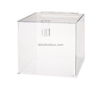 Acrylic manufacturer customize plexiglass lockable charity box BB-2785