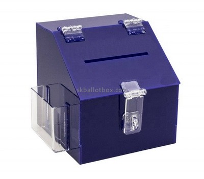 OEM supplier customized plexiglass lockable suggestion box with brochure holder SB-024