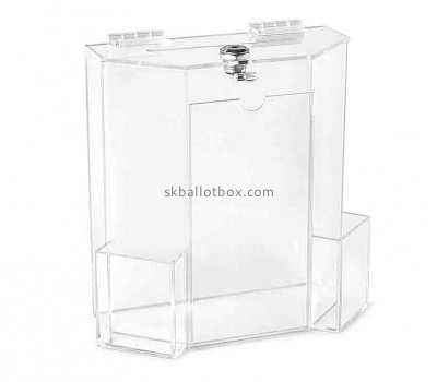 Plexiglass manufacturer custom acrylic ballot box lucite election box with brochure holder BB-2798