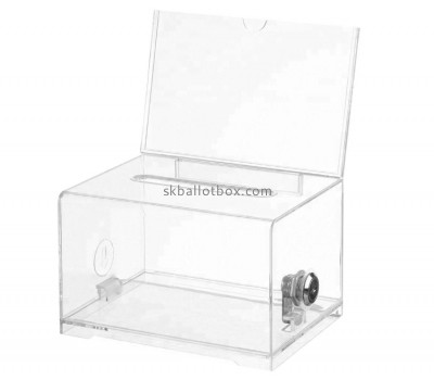 Acrylic manufacturer custom plexiglass ballot box with brochure holder BB-2803