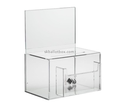 Acrylic manufacturer custom plexiglass balllot box lucite locking election box BB-2819