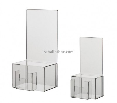 Plexiglass manufacturer custom acrylic voting boxes with brochure holders BB-2838