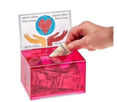 Lucite box manufacturer custom acrylic lockable donation box DB-068