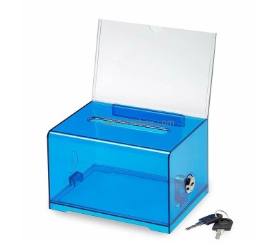 Lucite boxes manufacturer custom acrylic suggestion box with sign holder SB-044