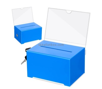 Acrylic boxes supplier custom perspex ballot box with lock BB-2840