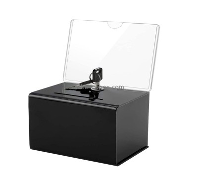Acrylic boxes supplier custom perspex voting box with lock and sign holder BB-2848