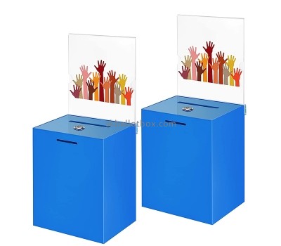 Plexiglass box supplier custom acrylic donation box with sign holder DB-104