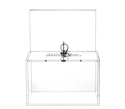 Acrylic boxes supplier custom perspex voting box with sign holder BB-2872