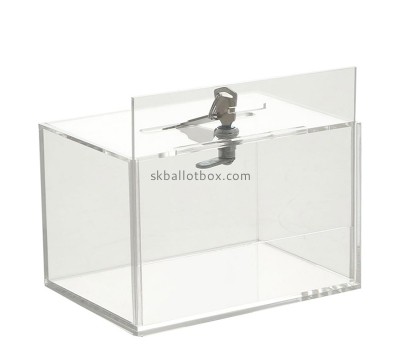Perspex boxes manufacturer custom acrylic lockable card box BB-2877