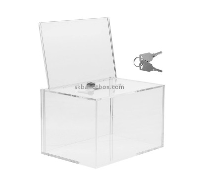 Lucite item supplier custom acrylic suggestion collection box SB-083