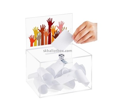 Plexiglass display manufacturer custom acrylic suggestion collection box SB-085