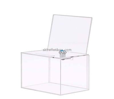 Lucite display manufacturer custom acrylic lockable suggestion collection box SB-086