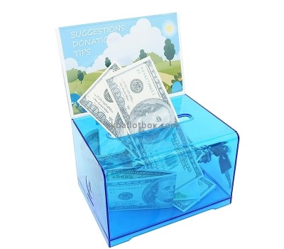 Perspex item manufacturer custom plexiglass money box with lock key DB-118