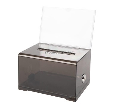 Lucite display supplier custom acrylic ballot box with lock and sign holder BB-2880