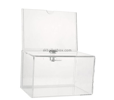 China perspex supplier custom acrylic election box with lock and sign holder BB-2882