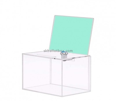Perspex products supplier custom acrylic complain letter box with sign holder SB-092