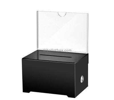 Perspex display supplier custom acrylic suggestion box with lock and sign plate BB-097