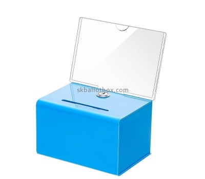 Plexiglass display manufacturer custom acrylic comment box with slot and key lock BB-102
