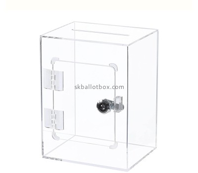 Lucite products supplier custom acrylic comment box with lock key and sign holder SB-104