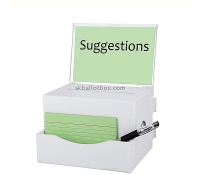 China perspex manufacturer custom plexiglass suggestion box with sign & brochure holder SB-108