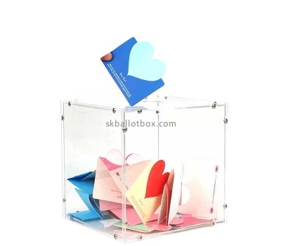 Acrylic boxes manufacturer custom plexiglass collect cards box BB-2903